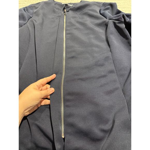 Chicos Faille Topper Jacket Zippered Lined Womens Size 2 US Large Blue 570342889 - Picture 8 of 12